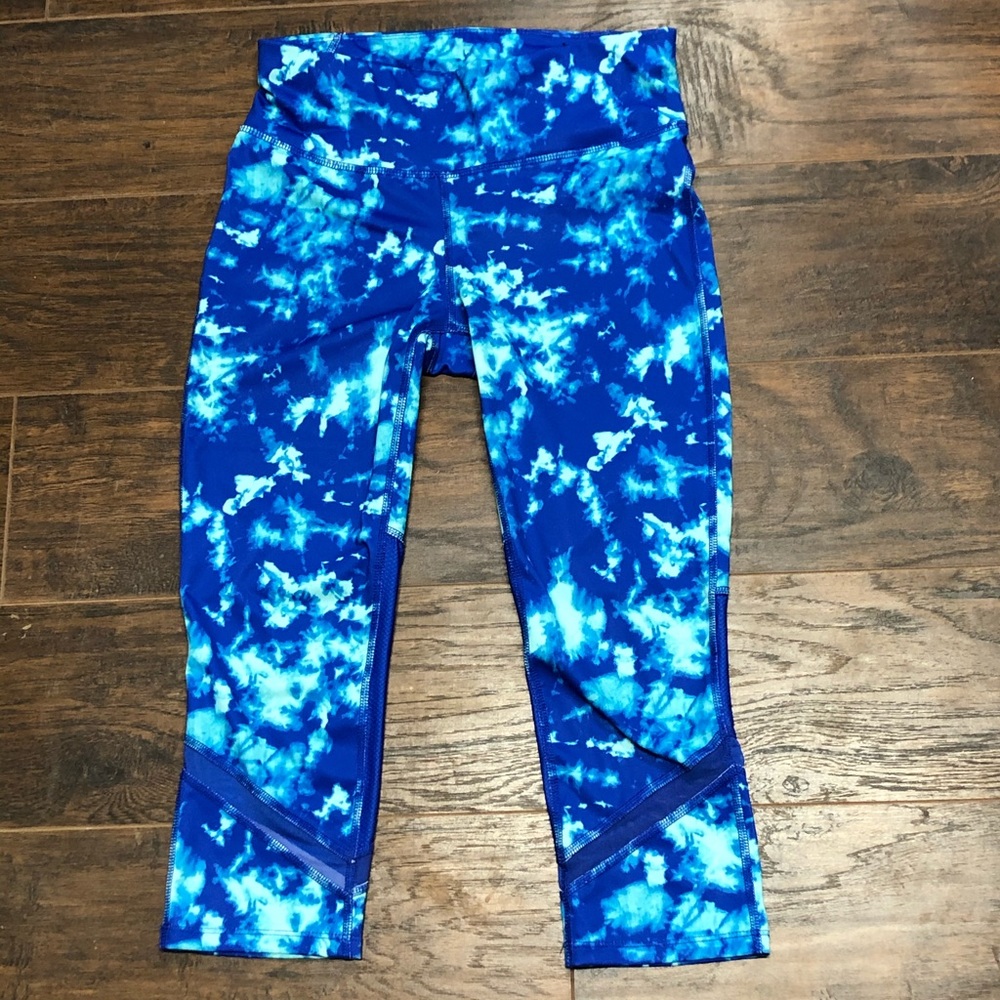 Xersion Fitted Blue Athletic Capri Leggings Small
